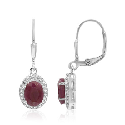 Boucles d'oreilles en argent et Rubis