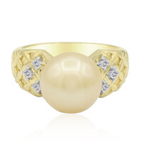 Bague en or et Perle dorée des mers du sud (TPC)