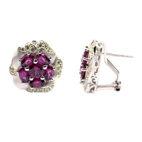 Boucles d'oreilles en argent et Grenat Rhodolite (Dallas Prince Designs)