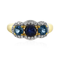 Bague en argent et Saphir étoilé bleu