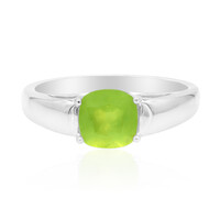 Bague en argent et Opale verte du Brésil