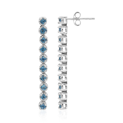 Boucles d'oreilles en argent et Topaze bleu de Londres