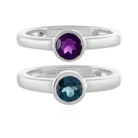 Bague en argent et Topaze bleu de Londres