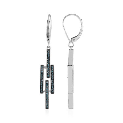 Boucles d'oreilles en or et Diamant bleu I2 (KM by Juwelo)