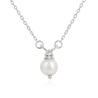 Collier en argent et Perle blanche de culture d'eau douce