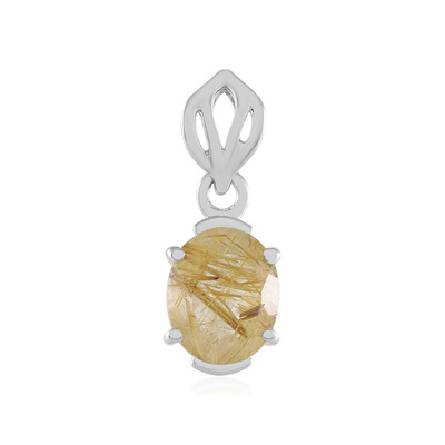 Pendentif en argent et Quartz rutile (Cheveux de Vénus)
