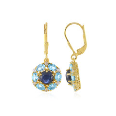 Boucles d'oreilles en argent et Saphir étoilé bleu