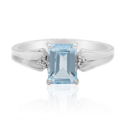 Bague en argent et Topaze bleu ciel