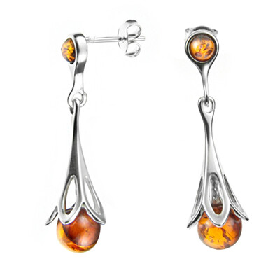Boucles d'oreilles en argent et Ambre baltique (dagen)