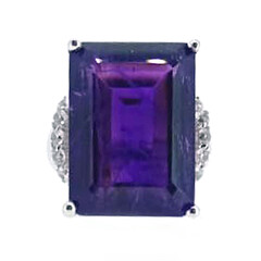 Bague en argent et Améthyste de Zambie