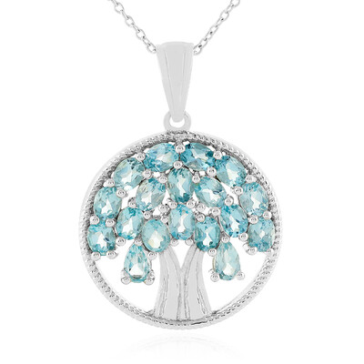 Collier en argent et Topaze bleu ciel