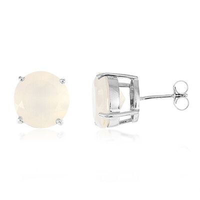 Boucles d'oreilles en argent et Calcédoine rose