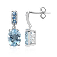 Boucles d'oreilles en argent et Topaze bleu ciel