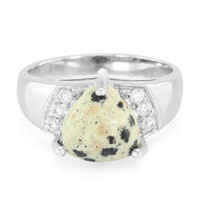 Bague pour homme en argent et Jaspe Dalmatien