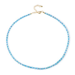 Collier en argent et Apatite bleu néon