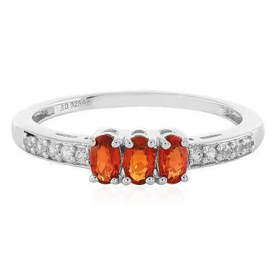 Bague en argent et Rubis rouge du soir