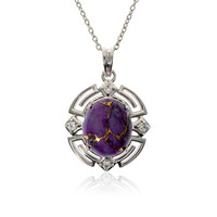 Collier en argent et Turquoise pourpre de Mohavie
