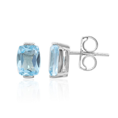 Boucles d'oreilles en argent et Topaze bleu ciel