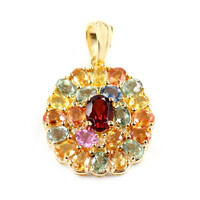 Pendentif en argent et Grenat du Mozambique
