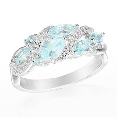 Bague en argent et Topaze bleu ciel
