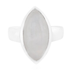 Bague en argent et Pierre de Lune arc-en-ciel