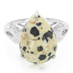 Bague en argent et Jaspe Dalmatien