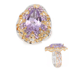 Bague en argent et Améthyste Rose de France (Gems en Vogue)