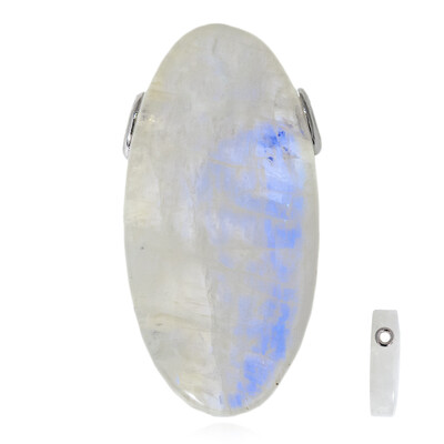 Pendentif en argent et Labradorite blanche (MONOSONO COLLECTION)