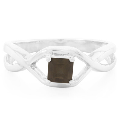 Bague en argent et Quartz fumé