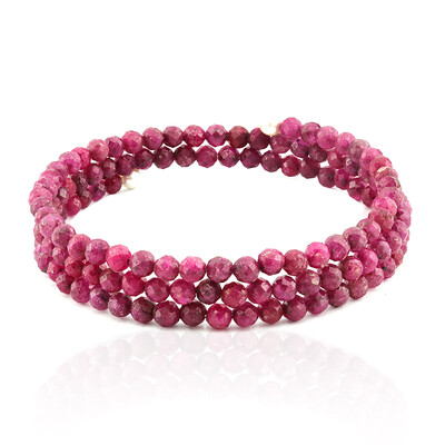 Bracelet en acier et Rubis du Mozambique (Riya)