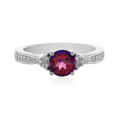 Bague en argent et Topaze mystique pourpre