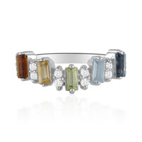 Bague en argent et Topaze bleu de Londres
