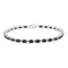 Bracelet en argent et Spinelle noir