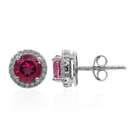 Boucles d'oreilles en argent et Topaze rose