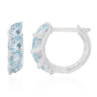 Boucles d'oreilles en argent et Topaze bleu ciel