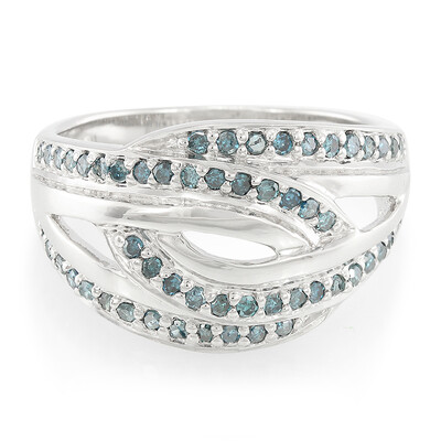 Bague en argent et Diamant fantaisie