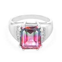 Bague pour homme en argent et Topaze muticolore