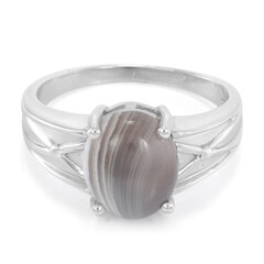 Bague pour homme en argent et Agate du Botswana