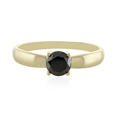 Bague en or et Diamant noir