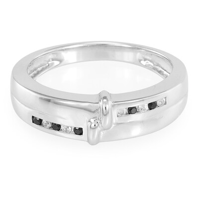 Bague pour homme en argent et Saphir blanc