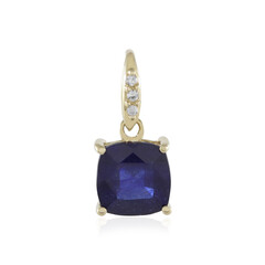 Pendentif en or et Saphir bleu de Madagascar