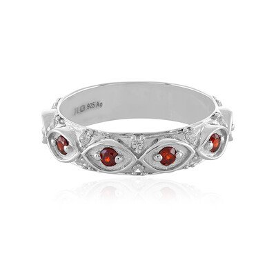 Bague en argent et Zircon acajou