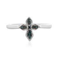Bague en argent et Diamant bleu I2