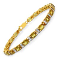 Bracelet en argent et Béryl jaune