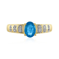 Bague en argent et Apatite bleu néon
