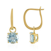 Boucles d'oreilles en argent et Topaze bleu ciel