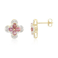 Boucles d'oreilles en or et Saphir Padparadscha non chauffé (AMAYANI)