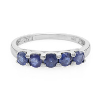 Bague en argent et Saphir bleu de Birmanie
