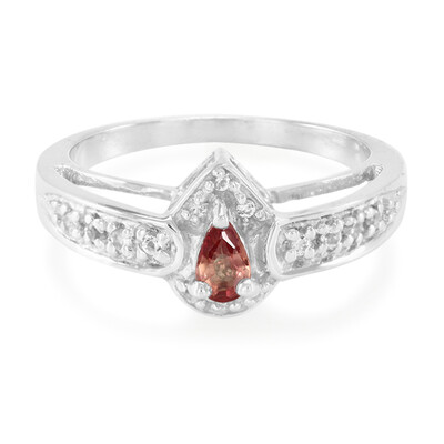 Bague en argent et Saphir orange