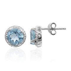 Boucles d'oreilles en argent et Topaze bleu ciel